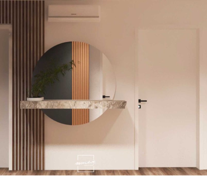 Comoda / Consola QUARTZ compozit cu efect de marmură Karamanli.