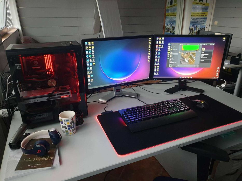 Calculator Gaming RTX 5070 12GB 32GB RAM DDR4 2X MONITOARE ACCESORII