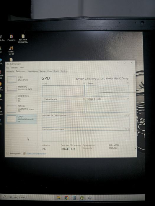 MSI GF63 8RD | i7-8750H | 16GB RAM | GTX 1050 Ti 4GB | Pentru Piese/Re