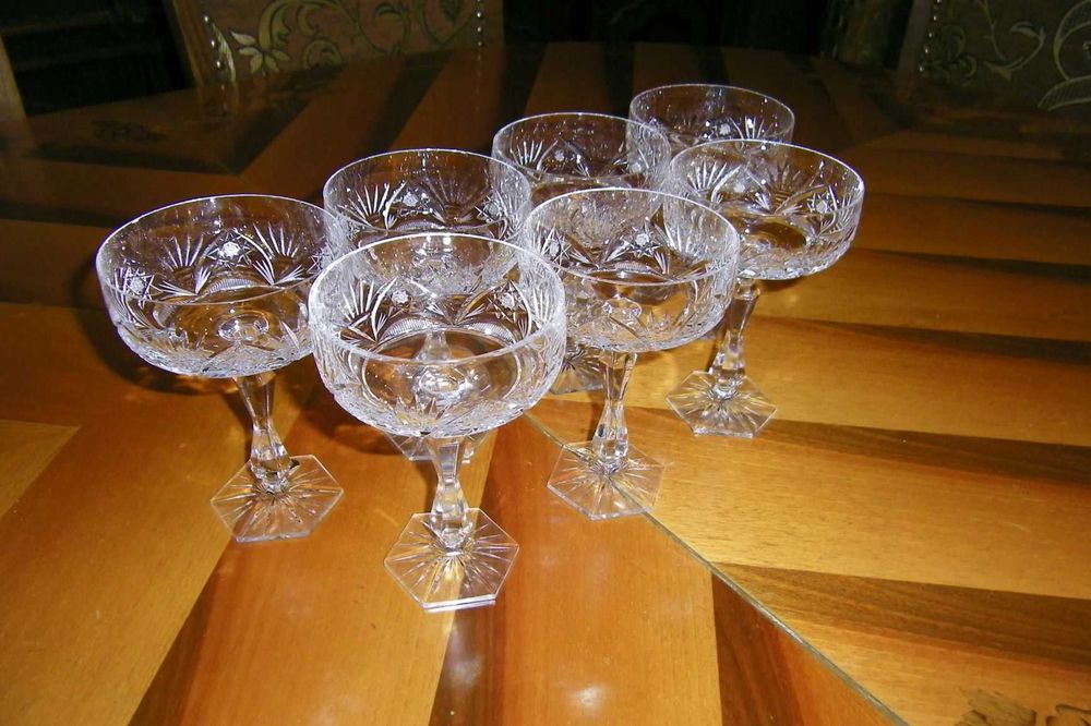 Хрустальные фужеры (креманки). Чехословакия