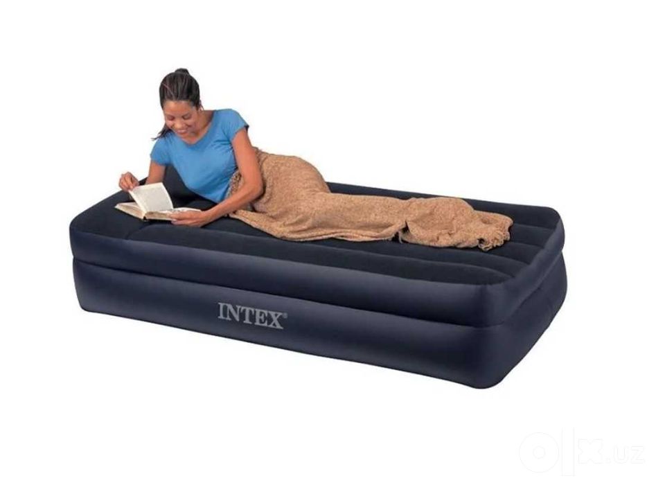 Кровать надувной-191×99×42см. Intex Насос сумка и доставка Бесплатно
