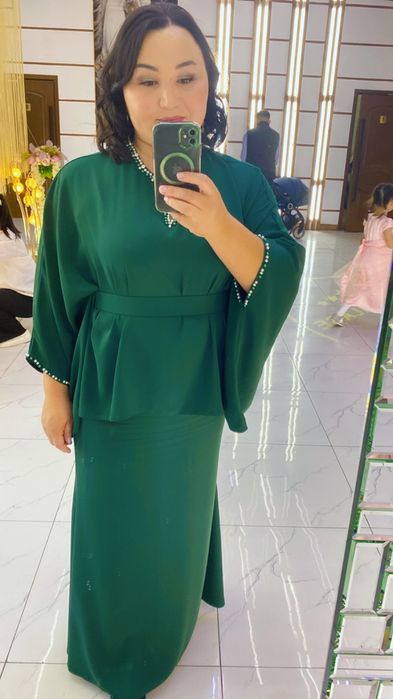 Платье двойка зеленного цвета