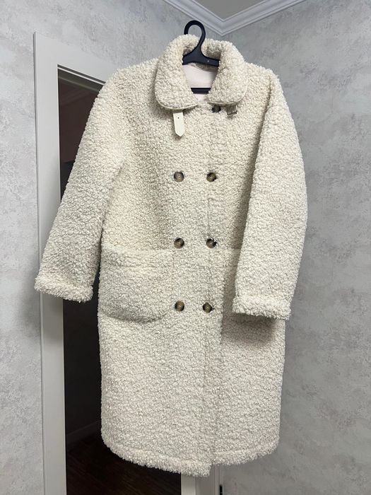 Пальто тедди с шапкой