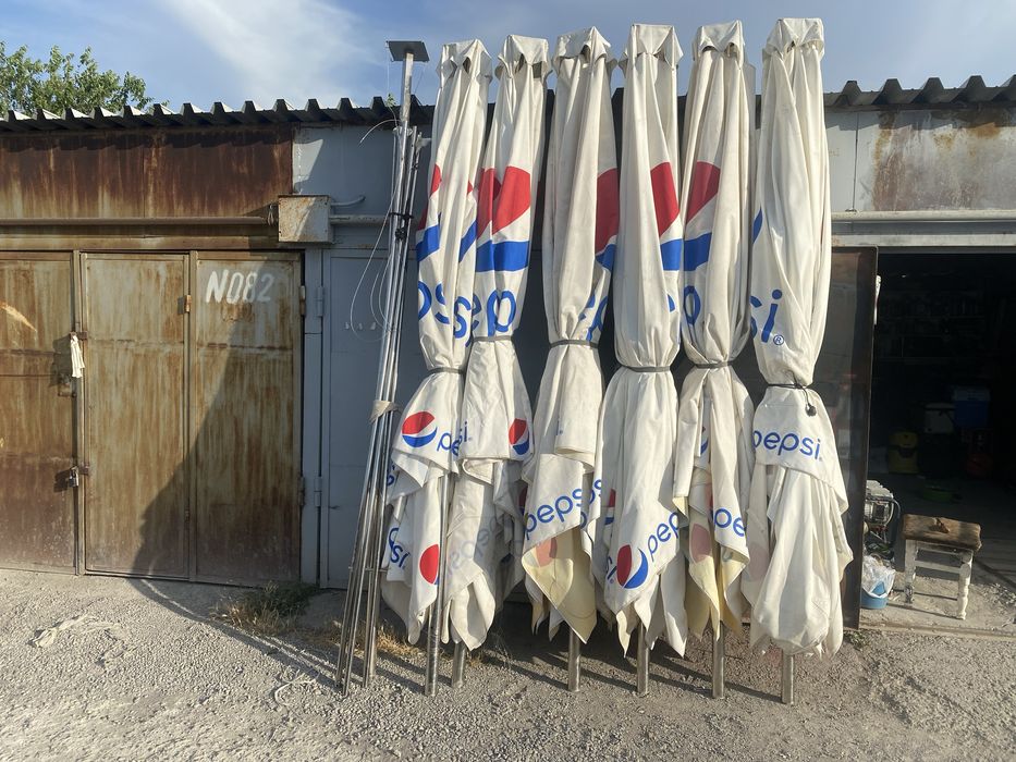 * большие садовые зонты 4х4 из нержавейки