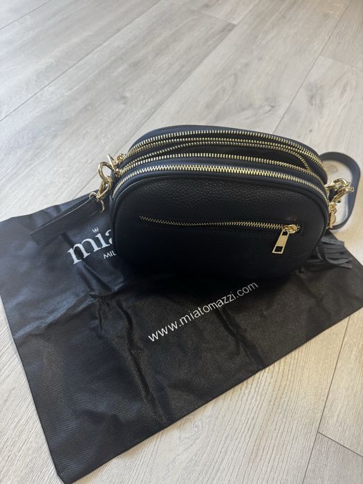 Geanta Mia Tomazzi din piele naturala / NOUA cu eticheta / Blue Navy