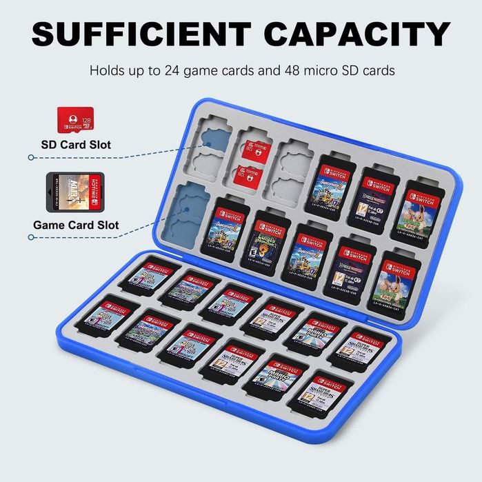 Cutie carduri Nintendo Switch 24 jocuri + microSD*