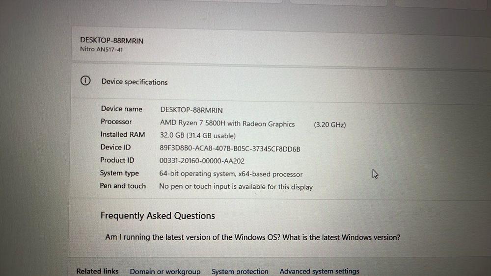 Acer Nitro 5 (AN517-41)