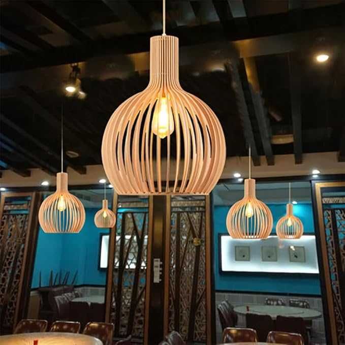 Ретро бамбуково дърво Индустриална висяща скандинавски стил, винтидж