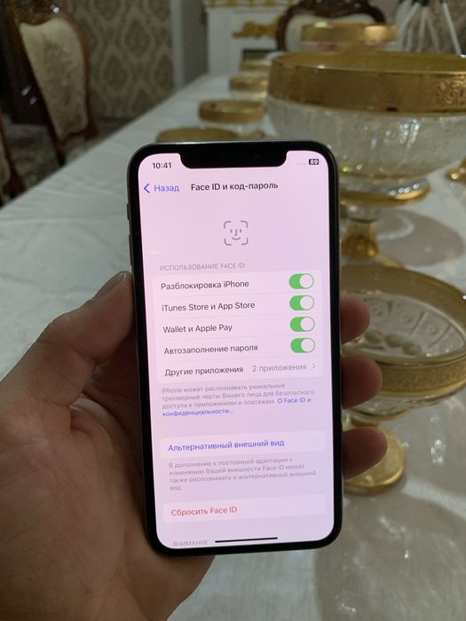 Iphone x 64GB white facei id true tone ishlidi