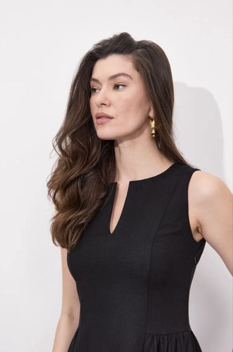 Льняное платье сарафан