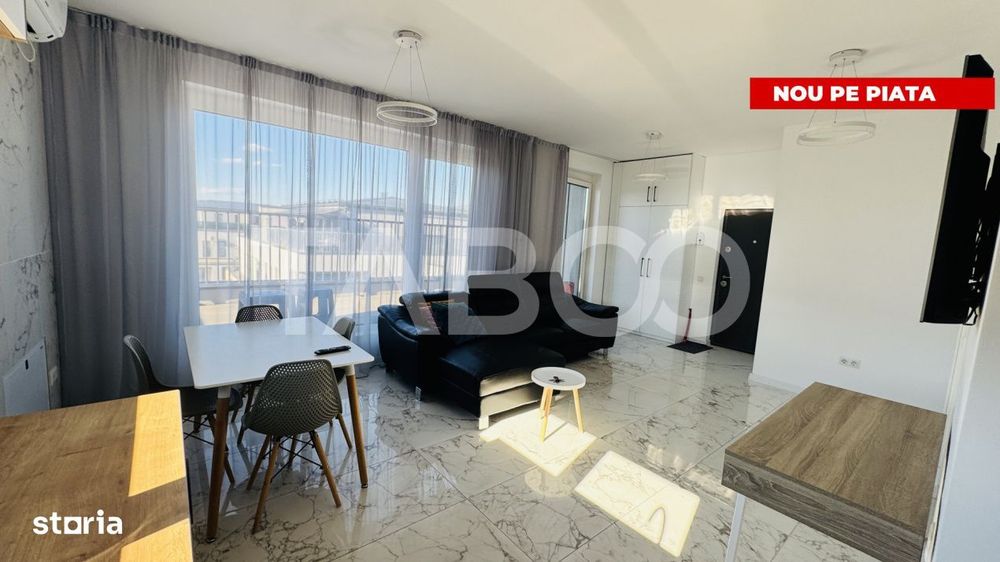 Penthouse cu terasa de 51mp de vanzare 3 camere 2 bai 1 parcare Sibiu