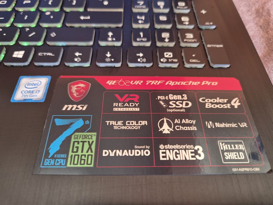 Гейм лаптоп MSI RE62VR 7RF Apache Pro