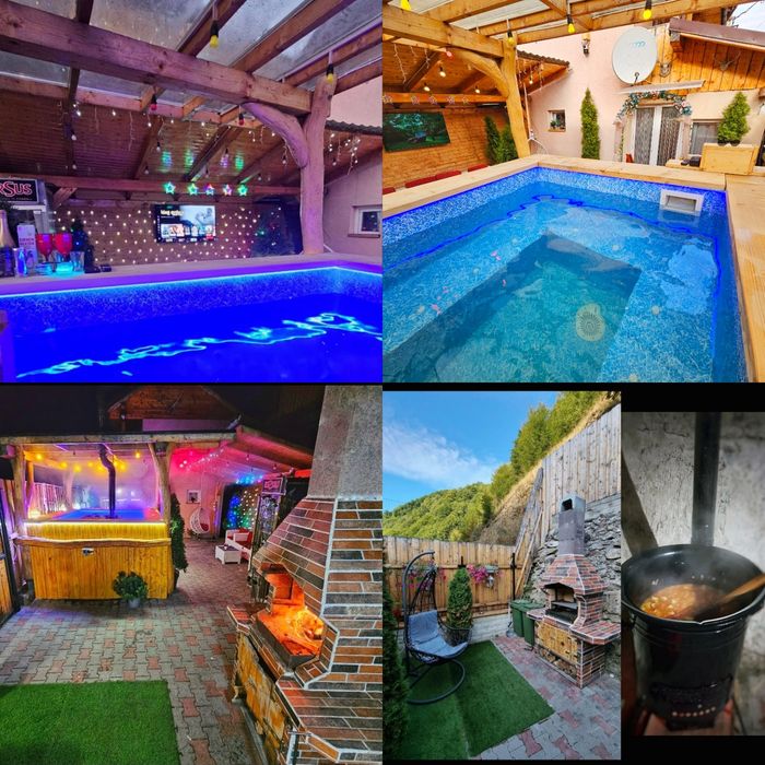 Cabana la munte cu piscina jacuzzi