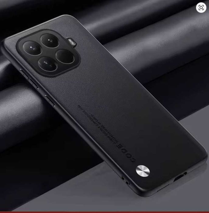 Husă Xiaomi 15T Pro, TPU cu finisaj de piele sintetică, negru