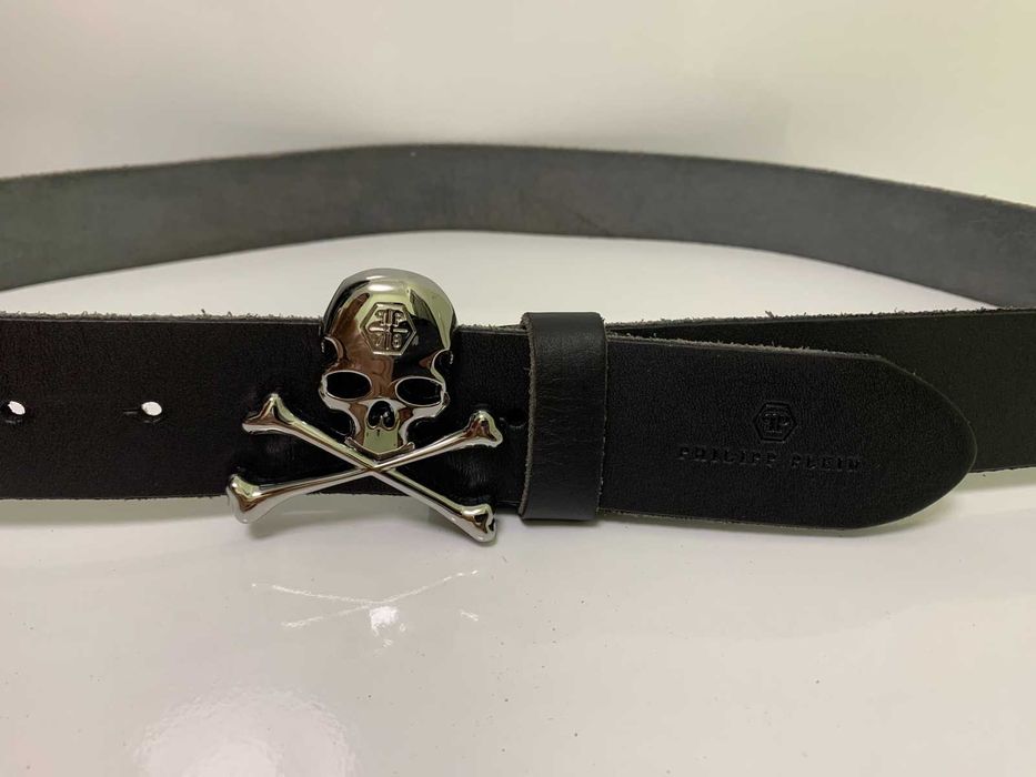 Нов мъжки колан от естествена кожа Philipp Plein дължина 115см