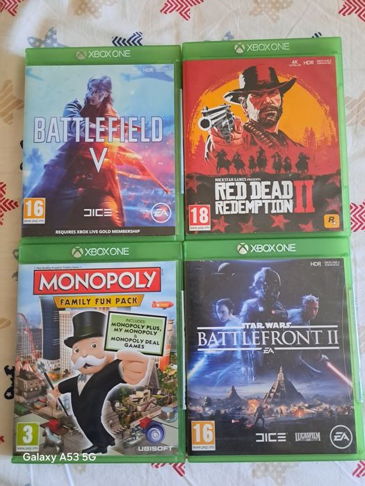 Read Dead Redemption ll  , BattlefieldV , Battlefront II , Monopoly.
