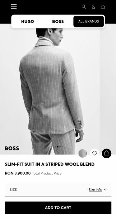 Sacou Hugo Boss Barbati gri cu dungi ca Nou! Marime 52