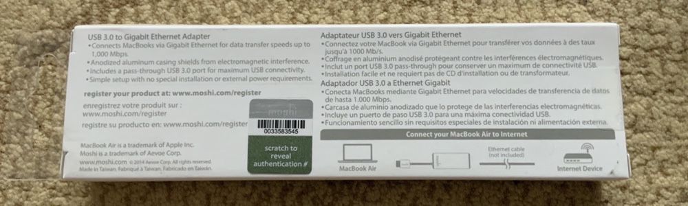 Vand Moshi USB 3.0 to Gigabit Ethernet Adapter - Silver - placa retea