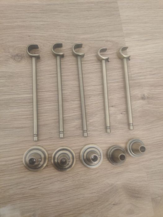 5 Suporți perete + 5 capete finale galerie perdele 16/19 mm