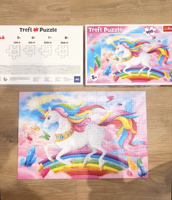 3 бр. пъзели 100 части (5+) – Trefl, Barbie, Disney принцеси – като нови