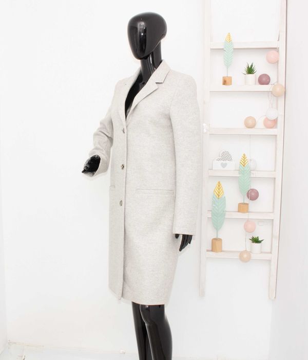 Cos оригинално дамско преходно палто вълна кашмир сиво 36 S