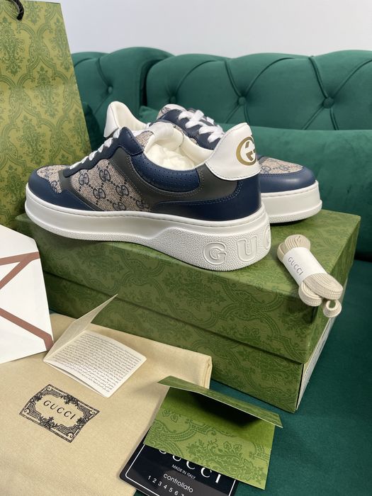 Adidasi Gucci GG piele naturala 100% Full Box colectie noua