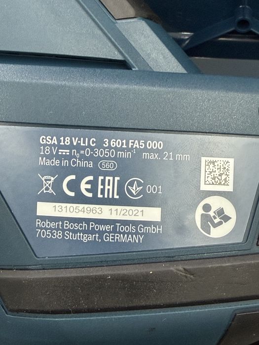Bosch GSA 18V-LI C Fierăstrău Sabie 2 Acumulatori 4Ah Încărcător Valiză L-BOXX Nou