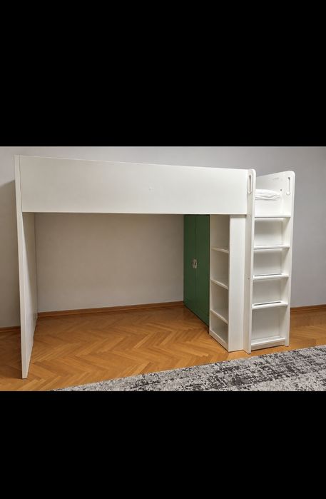 Pat supraetajat Ikea Smastad + saltea Jisk
