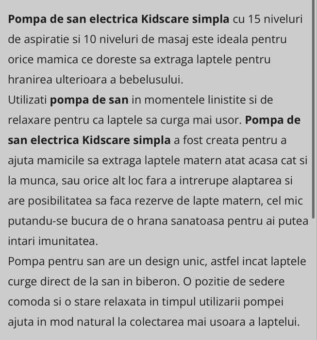 Pompă de muls/ sân