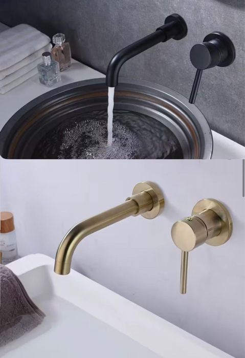 Baterie lavoar aurie și neagra