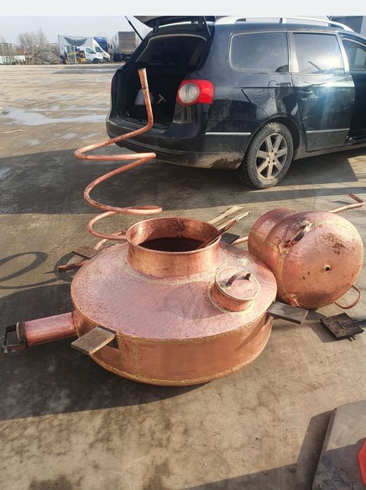 Vindem cazane Tucă 200 litre fund 5mm  peret 3mm capac 2mm răcitor tava legătură tot complet