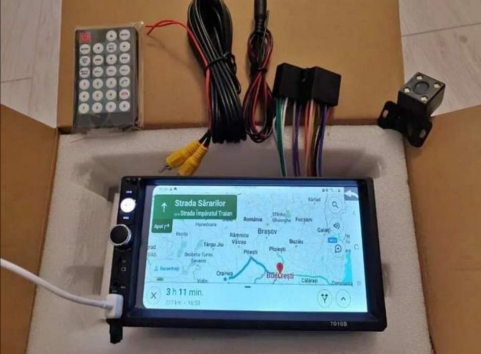 Navigatie MP5 Casetofon Polo Waze YouTube prin MirroLink BT USB Card