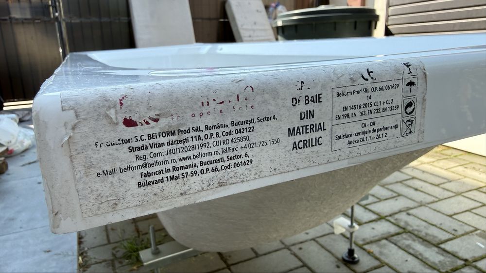 Cada baie Belform - 180x70 cm Pachet complet