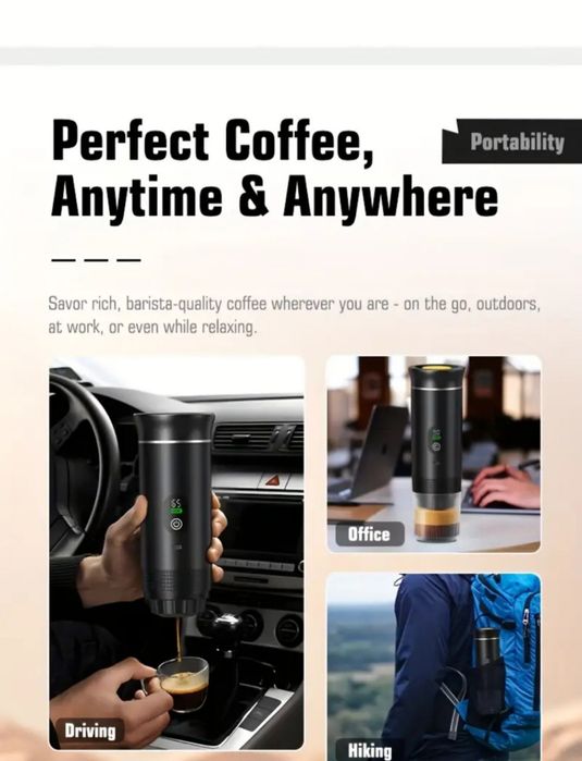 Налична Нова Преносима кафемашина KF-JN - 05 72Wс LED дисплей 

каф