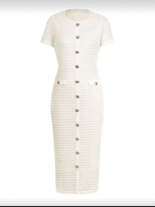 Rochie tricotata alba