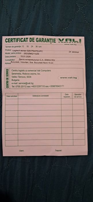 Vând volan G29 ps3,ps4,ps5 și PC