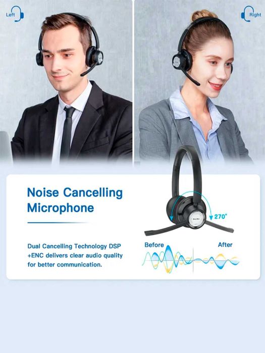 наушники для диспетчеров ,без проводные, 4 подключения, New Bee BH58