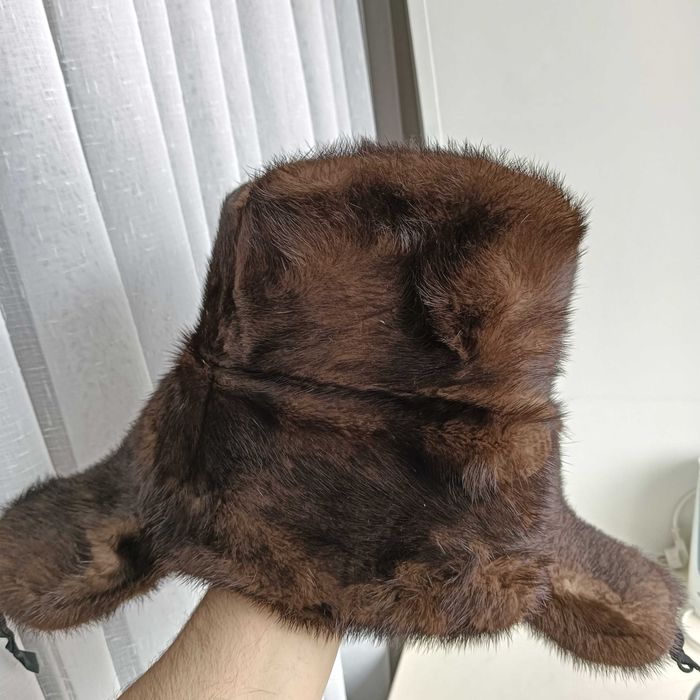 Норковая цельная шапка