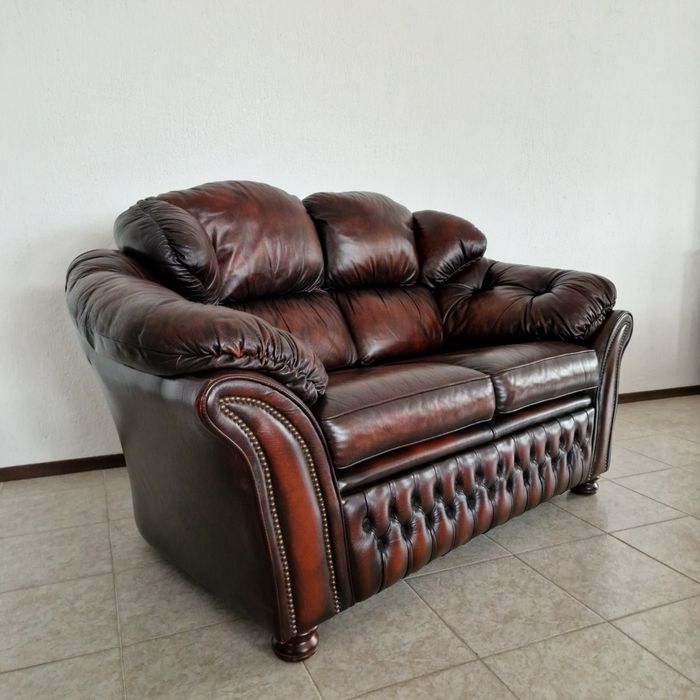 Кожена холна  гарнитура Честърфийлд Chesterfield