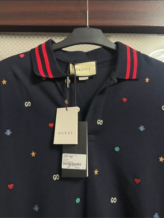 Tricou polo bleumarin barbati - Gucci - XXL - stare foarte buna