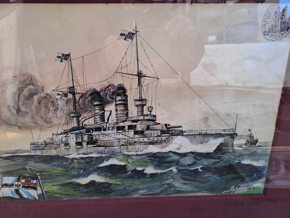 tablou acuarela  semnat Morariu Silviu datat 1958