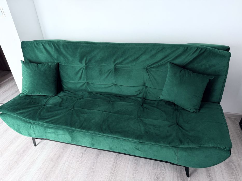 Canapea extensibila verde smarald