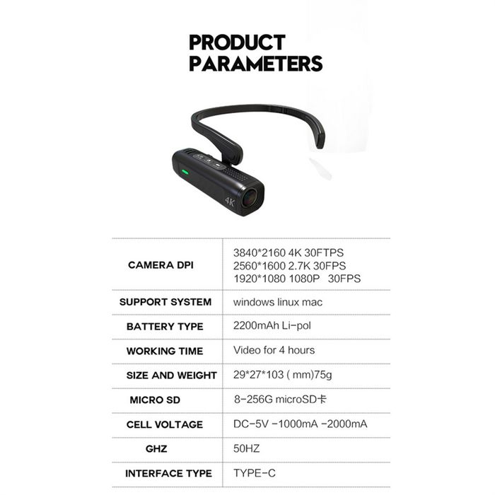 4K Hands-free Kамерa за 「лава / Екшън Камера – Чисто Нова!