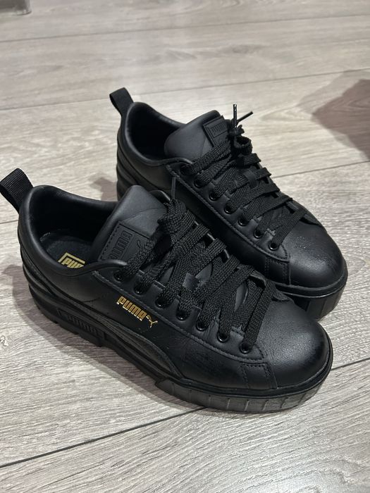 Черни кожени кецове Puma