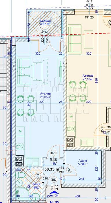 Продава се Ателие в Варна, Възраждане 1 - 61 кв.м за 1394 €/кв.м - Снимка #1