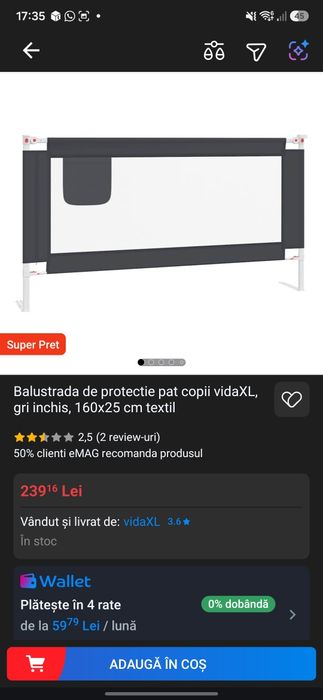 Balustrada protecție pat