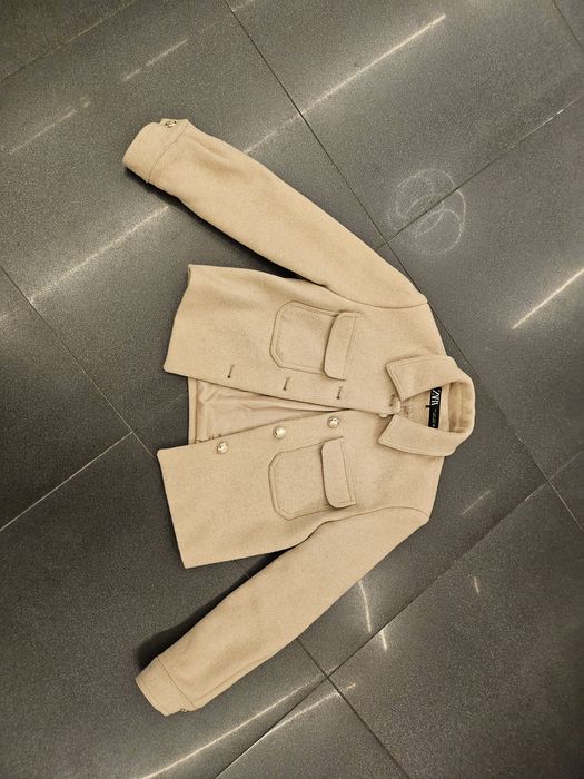ZARA Wool Blend CROPPED Coat палто S-38