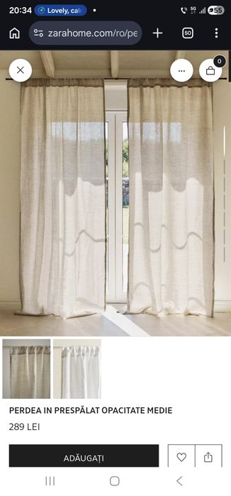 Zara Home draperii perdele in prespalat