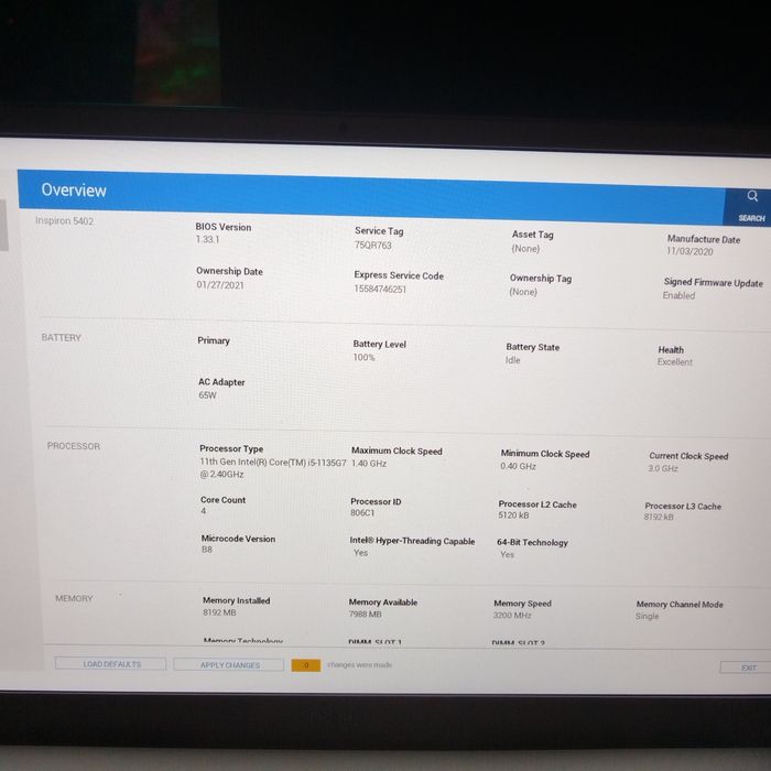 Laptop Dell Inspiron14,SLIM,Intel i5-1135G7,video Iris Xe Graphics 4Gb