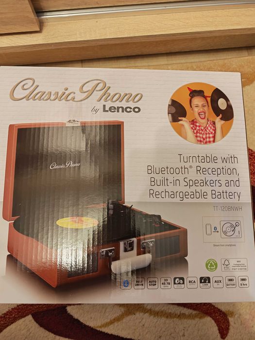 Pick-up LENCO TT120BNWH, Bluetooth, maro-alb - SIGILAT